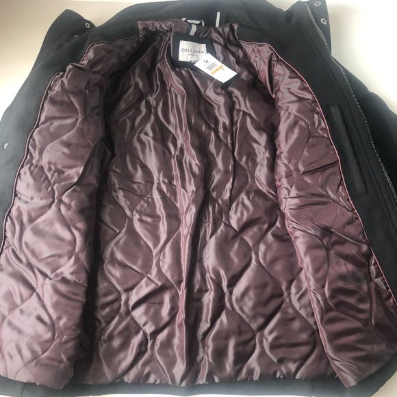 Cole Haan Men's Black Melton Wool Trucker Jacket Small NWT - Picture 3 of 16